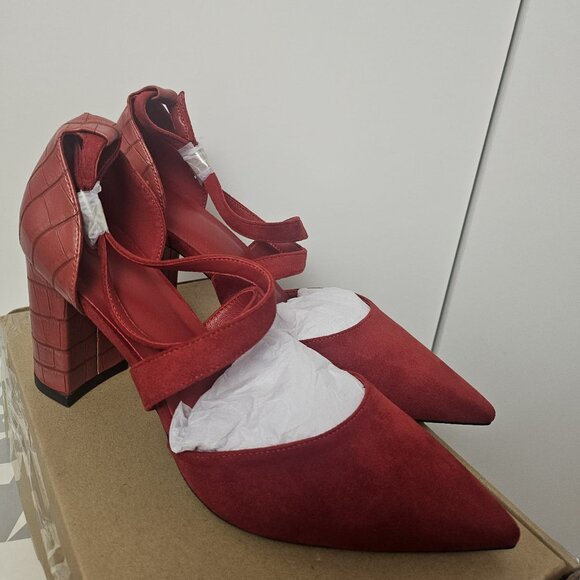 Red strappy heel size 7 - Picture 1 of 5